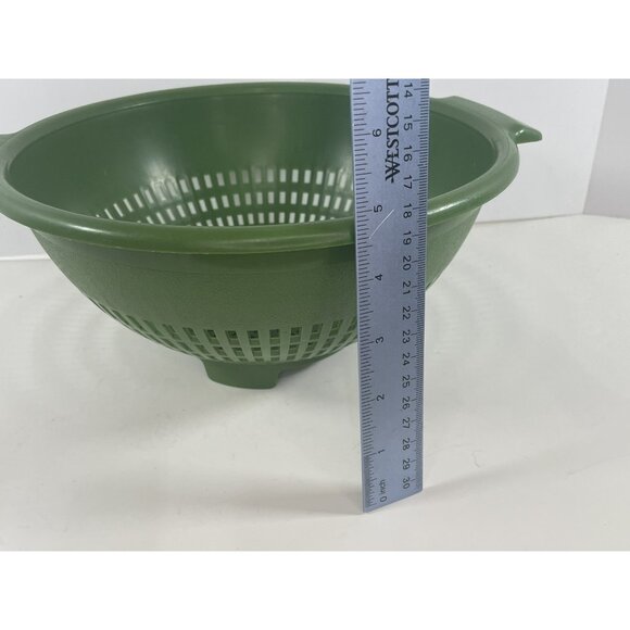 Vintage Villaware Avocado Green Colander Unbreakable Strainer Federal Housewares - Picture 10 of 11